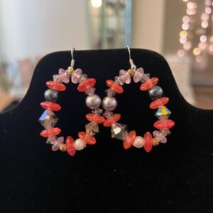 Vibrant Multicolor Beaded Hoop Earrings
